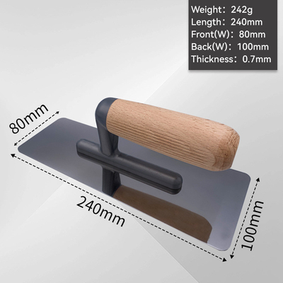 200 mm de acero inoxidable de yeso de la paleta de mango de madera para el rendimiento de larga duración