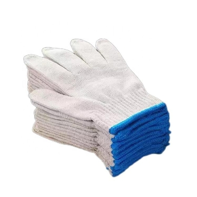 Guantes de trabajo de mano de algodón blanco profundo de seguridad de trabajo de punto con peso personalizado