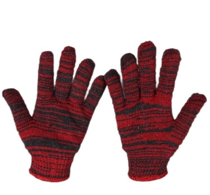 Guantes de trabajo de mano de algodón blanco profundo de seguridad de trabajo de punto con peso personalizado