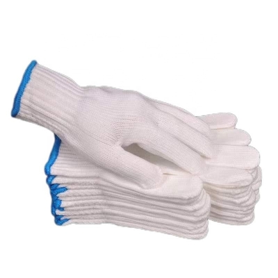 Guantes de trabajo de mano de algodón blanco profundo de seguridad de trabajo de punto con peso personalizado