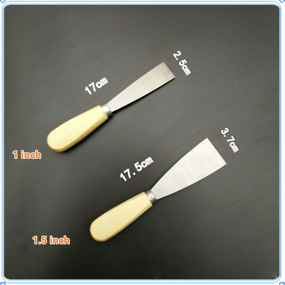Colores personalizados Cuchilla de acero al carbono con cuchillo de masilla raspador de pintura con mango de madera de haya