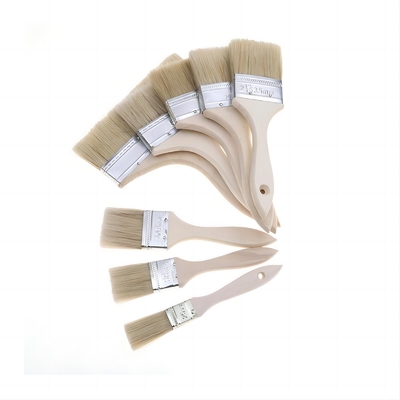 Conjunto profesional de pinceles de pintura de pared de mango de madera para la fabricación de pintura al óleo
