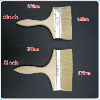 Pintura de pared de logotipo personalizado Pincelas de pintura de mango de madera con ferrule de acero inoxidable