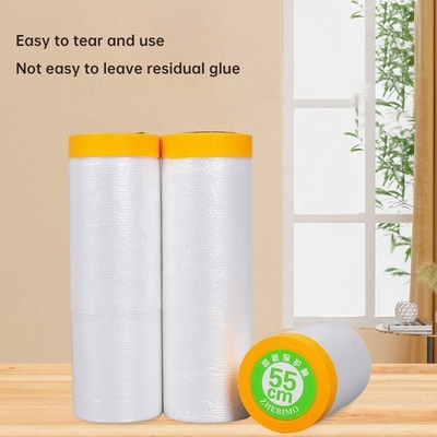 Película de enmascaramiento predoblada a mano para protección de pintura 10-25m de cobertura