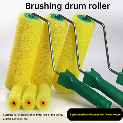 Brush de rodillo de pintura de espuma de fibra química con mango de plástico verde DIY Grado 2024