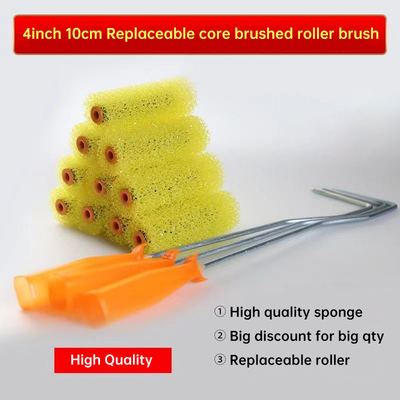 Brush de rodillo de pintura de espuma de fibra química con mango de plástico verde DIY Grado 2024