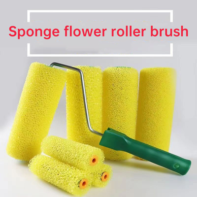 Brush de rodillo de pintura de espuma de fibra química con mango de plástico verde DIY Grado 2024