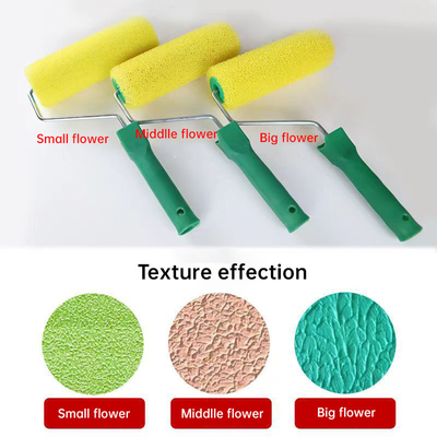 Brush de rodillo de pintura de espuma de fibra química con mango de plástico verde DIY Grado 2024
