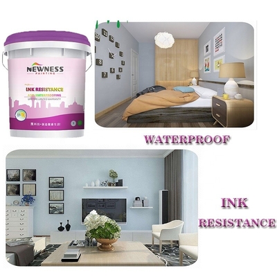 Aplicación de aluminio pintura de emulsión de paredes interiores superblancas con y poder de cobertura