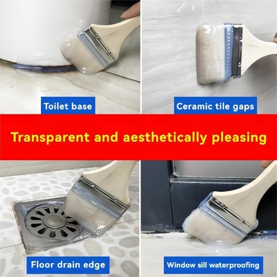 Método de aplicación del cepillo Revestimiento de techo de silicona para edificios impermeabilizantes transparentes