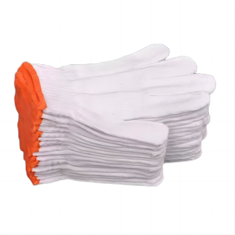 Guantes de goma de látex de algodón blanco de punto de 10 calibres con soporte OEM para protección de manos