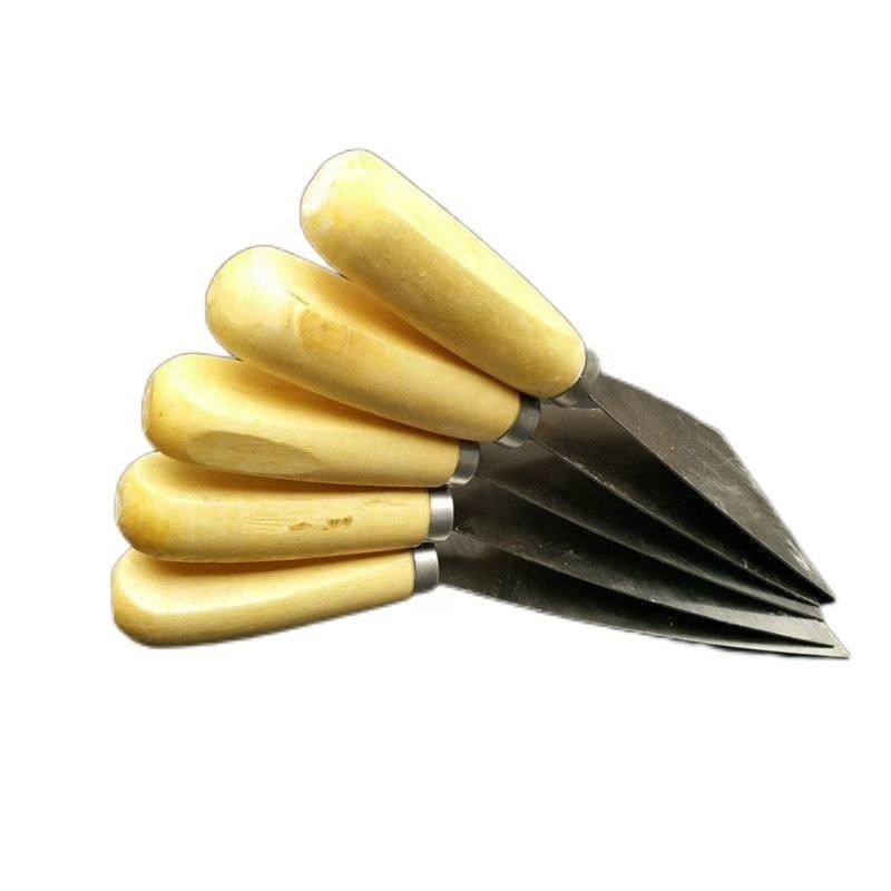 Colores personalizados Cuchilla de acero al carbono con cuchillo de masilla raspador de pintura con mango de madera de haya