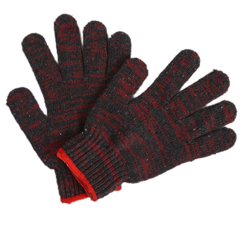 Guantes de protección de manos de trabajo de algodón blanco de punto de 10 calibres con recubrimiento de caucho de látex rojo