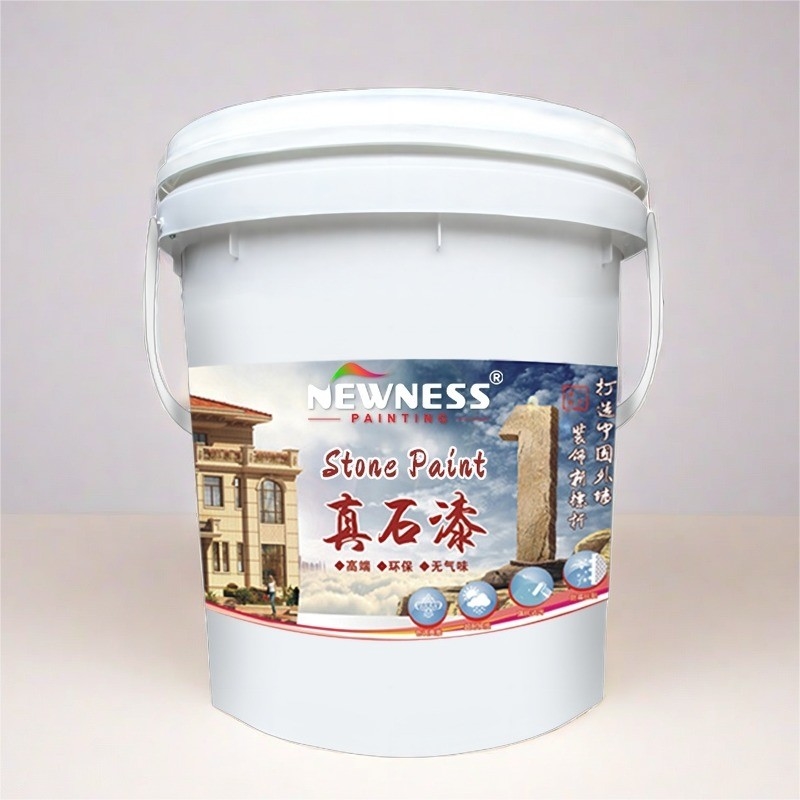 20KG/BUCKET Pintura texturizada de piedra natural, recubrimiento de alta adhesión para pintura de pared exterior